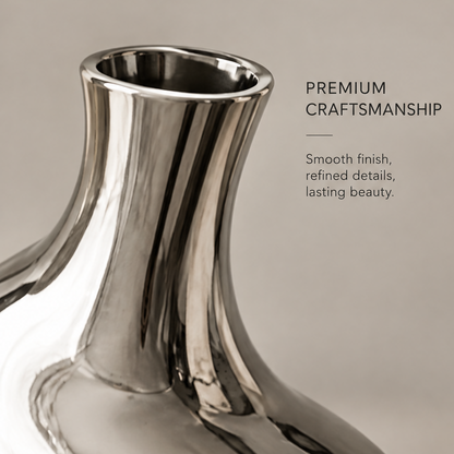 Close-up of vase neck showing premium craftsmanship with smooth finish, refined details, and lasting beauty