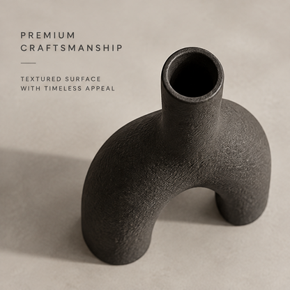 Black sculptural ceramic vase — versatile decor, beautiful in any setting